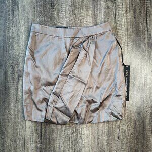 Bebe Taupe Draped Silk Skirt Size 0